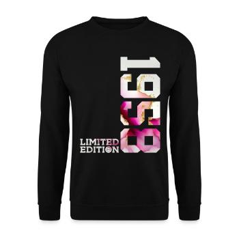 68. GEBURTSTAG 68 JAHRE LIMITED EDITION 1958 - Unisex Pullover - Schwarz - Vorne - Alina (178cm) & Michal (187cm)