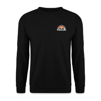 Colorado State USA Berge Wandern Urlaub retro - Unisex Pullover - Schwarz - Vorne - Alina (178cm) & Michal (187cm)