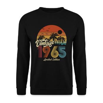 1965 Anniversaire né en 1965 Rétro Vintage - Sweat-shirt Unisexe - noir - Devant - Alina (178cm) & Michal (187cm)