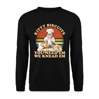 Kitty Biscuits Cat Cat Biscuits Baker Baker - Unisex Sweatshirt - black - Front - Alina (178cm) & Michal (187cm)