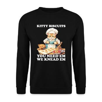 Kitty Biscuits Cat Cat Biscuits Baker Baker - Unisex Sweatshirt - black - Front - Alina (178cm) & Michal (187cm)