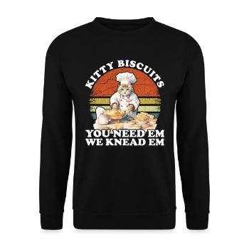 Kitty Biscuits Cat Cat Biscuits Baker Baker - Unisex Sweatshirt - black - Front - Alina (178cm) & Michal (187cm)