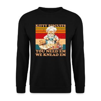 Kitty Biscuits Cat Cat Biscuits Baker Baker - Unisex Sweatshirt - black - Front - Alina (178cm) & Michal (187cm)