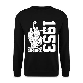 BASKETBALL LEGEND 1953 BASKETBALL 73RD BIRTHDAY - Unisex Sweatshirt - black - Front - Alina (178cm) & Michal (187cm)
