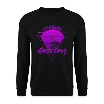 Santa Cruz California vintage retro Surfing Stadt - Unisex Pullover - Schwarz - Vorne - Alina (178cm) & Michal (187cm)