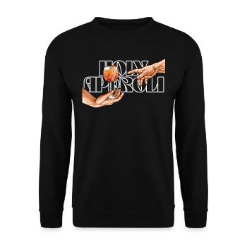 Holy Aperoli Italien Cocktail Drink Witziges Wein - Unisex Pullover - Schwarz - Vorne - Alina (178cm) & Michal (187cm)
