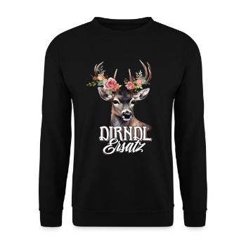 Dirndl Remplacement Cerf Cerf Bois Roses - Sweat-shirt Unisexe - noir - Devant - Alina (178cm) & Michal (187cm)