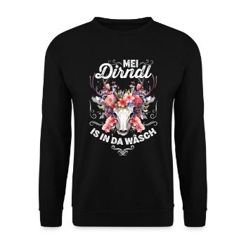 Dirndl Replacement Women's Traditional Shirt Child - Unisex Sweatshirt - black - Front - Alina (178cm) & Michal (187cm)