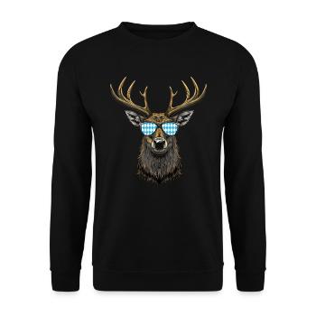 Hirschkopf Lunettes de soleil Bavaria Volksfest Lausbua - Sweat-shirt Unisexe - noir - Devant - Alina (178cm) & Michal (187cm)