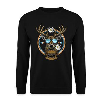Hirschkopf Lunettes de soleil Bavaria Volksfest Lausbua - Sweat-shirt Unisexe - noir - Devant - Alina (178cm) & Michal (187cm)