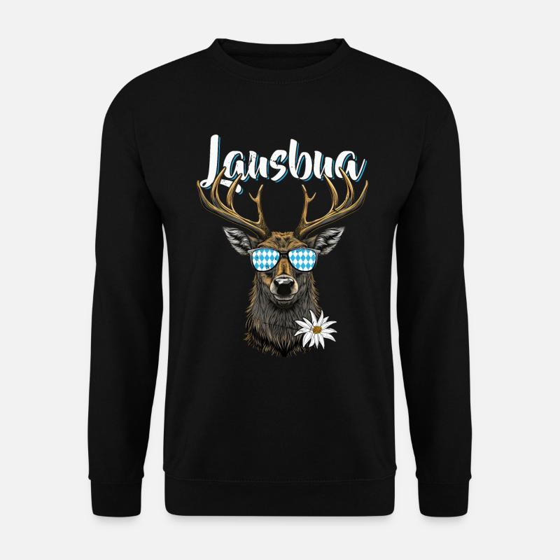 Lausbua T-Shirt Herren Trachtenshirt Trachtenhemd - Unisex Pullover - Schwarz