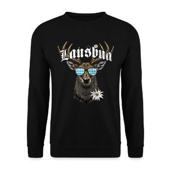 Lausbua T-shirt Chemise traditionnelle homme Chemise traditionnelle - Sweat-shirt Unisexe - noir - Devant - Alina (178cm) & Michal (187cm)