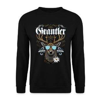 Grantler Bayern Grantln Tracht Bayern Grantln - Unisex Pullover - Schwarz - Vorne - Alina (178cm) & Michal (187cm)