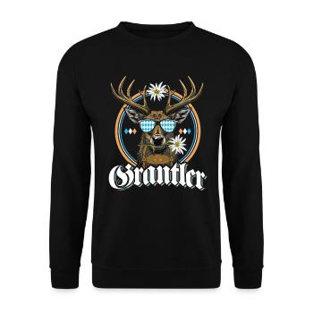 Grantler Bayern Grantln Tracht Bayern Grantln - Unisex Pullover - Schwarz - Vorne - Alina (178cm) & Michal (187cm)