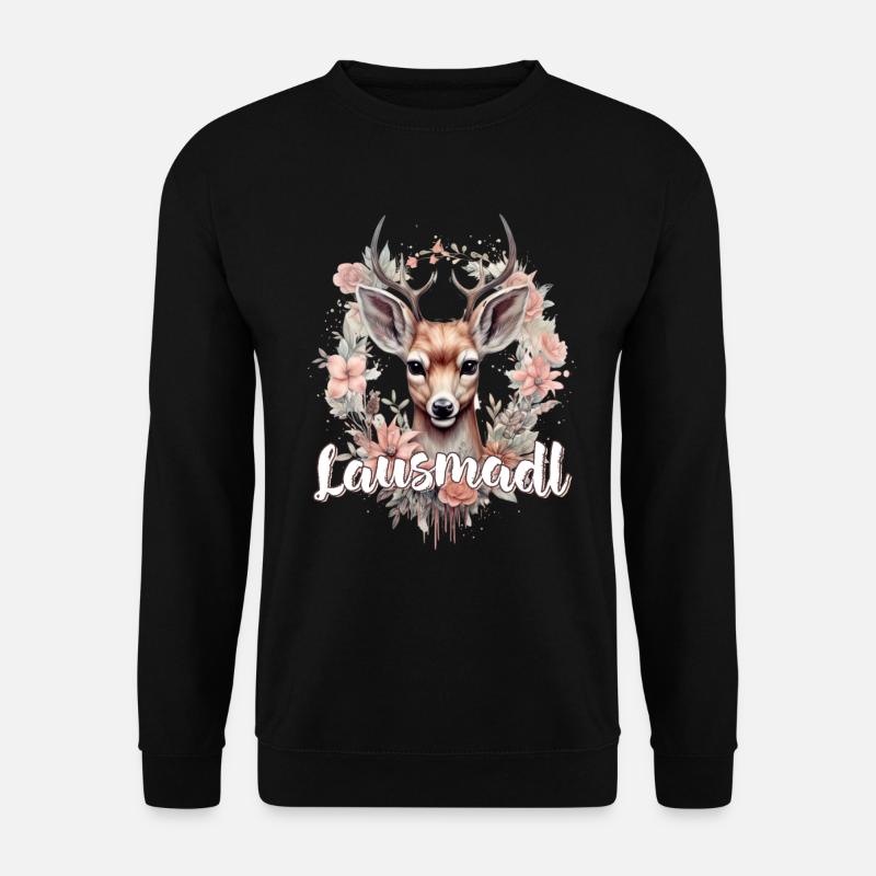 Lausmadl Mädchen Damen Trachtenshirt Kind Madl - Unisex Pullover - Schwarz