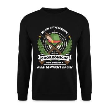 Chorkönigin - Unisex Pullover - Schwarz - Vorne - Alina (178cm) & Michal (187cm)