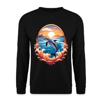 Delfin - Unisex Pullover - Schwarz - Vorne - Alina (178cm) & Michal (187cm)