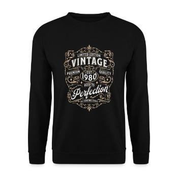 Anniversaire des années 1980 légendaire depuis 1980 - Sweat-shirt Unisexe - noir - Devant - Alina (178cm) & Michal (187cm)