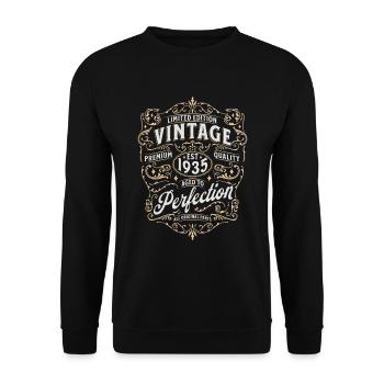 Légende 1935 Anniversaire légendaire depuis 1935 - Sweat-shirt Unisexe - noir - Devant - Alina (178cm) & Michal (187cm)
