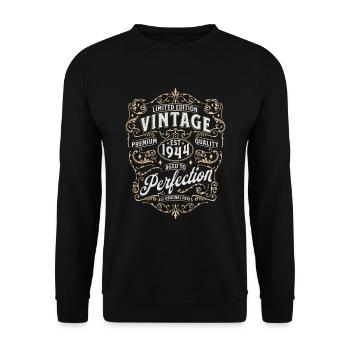 Millésime 1944 Anniversaire Légendaire Depuis 1944 - Sweat-shirt Unisexe - noir - Devant - Alina (178cm) & Michal (187cm)