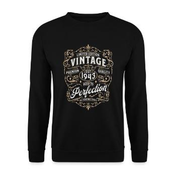 Millésime 1943 Anniversaire Légendaire Depuis 1943 - Sweat-shirt Unisexe - noir - Devant - Alina (178cm) & Michal (187cm)