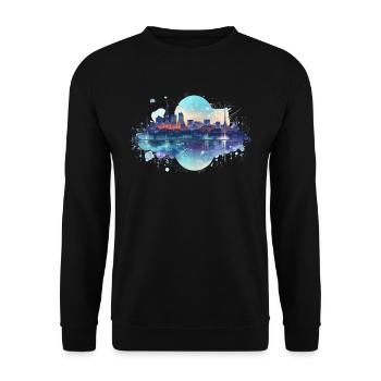 Digital City - Unisex Pullover - Schwarz - Vorne - Alina (178cm) & Michal (187cm)