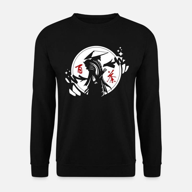 Samurai-Design mit chinesischen Tags - Unisex Pullover - Schwarz