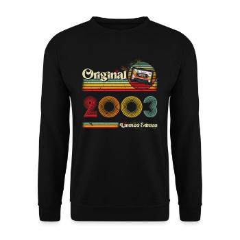 2003 Anniversaire Né En 2003 Rétro Millésime - Sweat-shirt Unisexe - noir - Devant - Alina (178cm) & Michal (187cm)