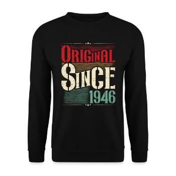 1946 Geburtstag geboren im Jahr 1946 Retro Vintage - Unisex Pullover - Schwarz - Vorne - Alina (178cm) & Michal (187cm)