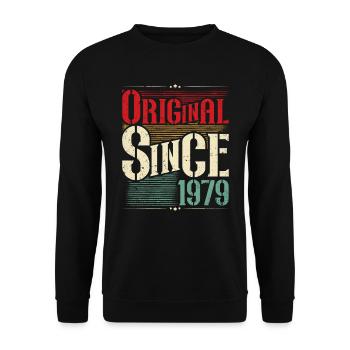 1979 Birthday Born In 1979 Retro Vintage - Unisex Sweatshirt - black - Front - Alina (178cm) & Michal (187cm)
