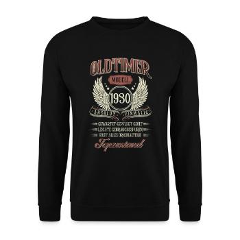 Geschenk zum 90 Geburtstag Jahrgang 1930 90 Jahre - Unisex Pullover - Schwarz - Vorne - Alina (178cm) & Michal (187cm)