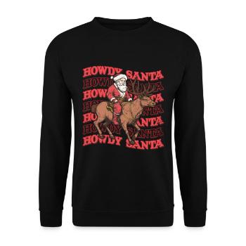 Howdy Santa Cowboy Western - Unisex Sweatshirt - black - Front - Alina (178cm) & Michal (187cm)