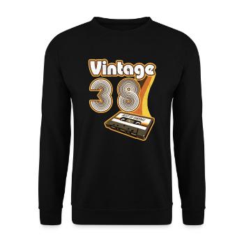 1938 Vintage Birthday Retro Vintage Gift - Unisex Sweatshirt - black - Front - Alina (178cm) & Michal (187cm)