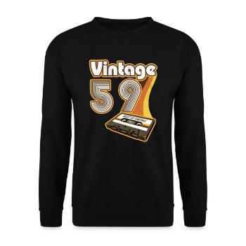 1959 Vintage Anniversaire Rétro Vintage Cadeau - Sweat-shirt Unisexe - noir - Devant - Alina (178cm) & Michal (187cm)