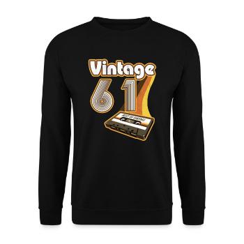 1961 Vintage Anniversaire Rétro Vintage Cadeau - Sweat-shirt Unisexe - noir - Devant - Alina (178cm) & Michal (187cm)