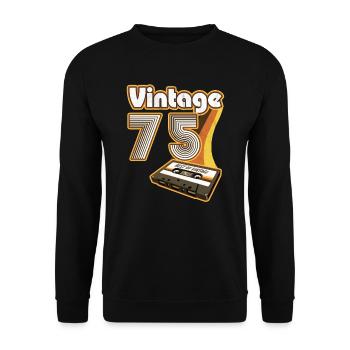 1975 Vintage anniversaire rétro Vintage cadeau - Sweat-shirt Unisexe - noir - Devant - Alina (178cm) & Michal (187cm)