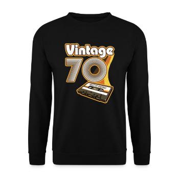 1970 Anniversaire Né En 1970 Rétro Vintage - Sweat-shirt Unisexe - noir - Devant - Alina (178cm) & Michal (187cm)