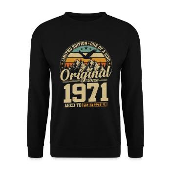cadeau d'anniversaire 53 ans 1971 édition limitée - Sweat-shirt Unisexe - noir - Devant - Alina (178cm) & Michal (187cm)