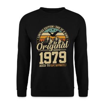 cadeau d'anniversaire 45 ans 1979 édition limitée - Sweat-shirt Unisexe - noir - Devant - Alina (178cm) & Michal (187cm)