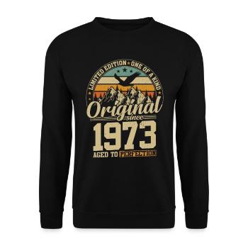 51 Year 1973 Birthday Gift Limited Edition - Unisex Sweatshirt - black - Front - Alina (178cm) & Michal (187cm)