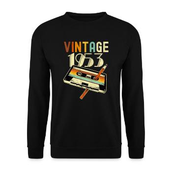 1953 Anniversaire Né En 1953 Rétro Vintage - Sweat-shirt Unisexe - noir - Devant - Alina (178cm) & Michal (187cm)