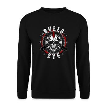 Dart Darts Dart Player Lover Gift Skull - Unisex Sweatshirt - black - Front - Alina (178cm) & Michal (187cm)