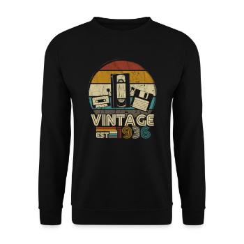 Vintage 1936 anniversaire rétro vintage cadeau - Sweat-shirt Unisexe - noir - Devant - Alina (178cm) & Michal (187cm)