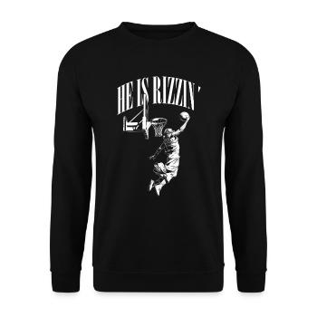 Il est Rizzin Jésus Dieu Résurrection Basket-ball - Sweat-shirt Unisexe - noir - Devant - Alina (178cm) & Michal (187cm)