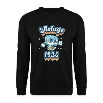 Vintage 1936 anniversaire rétro vintage cadeau - Sweat-shirt Unisexe - noir - Devant - Alina (178cm) & Michal (187cm)