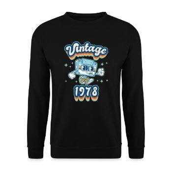 1978 Anniversaire Né En 1978 Rétro Vintage - Sweat-shirt Unisexe - noir - Devant - Alina (178cm) & Michal (187cm)