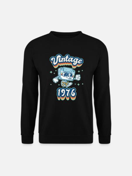 1976 Jahrgang Geburtstag Retro Vintage Geschenk - Unisex Pullover - Schwarz