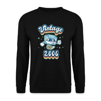 2006 Vintage Anniversaire Rétro Vintage Cadeau - Sweat-shirt Unisexe - noir - Devant - Alina (178cm) & Michal (187cm)