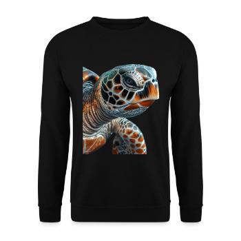 Tortue marine - Sweat-shirt Unisexe - noir - Devant - Alina (178cm) & Michal (187cm)