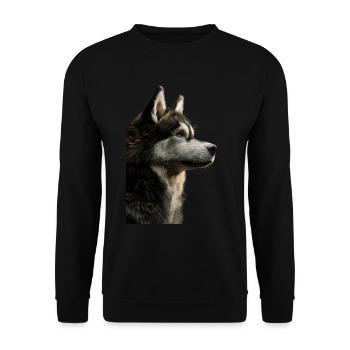 Alaskan Malamute - Unisex Pullover - Schwarz - Vorne - Alina (178cm) & Michal (187cm)